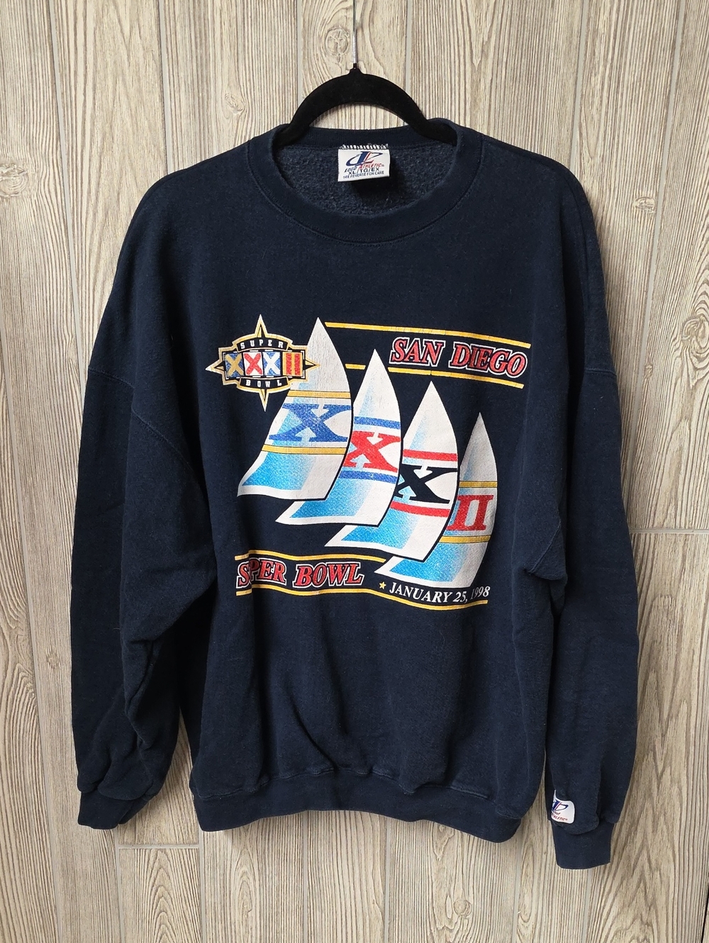 Vintage Navy Blue Sweatshirt 1998 Super Bowl XXXII San Diego Adult Size XL